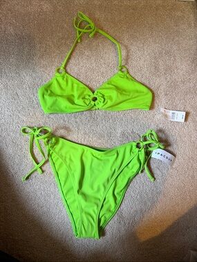 BRAND NEW WITH TAGS Pacsun LA Hearts neon green bikini